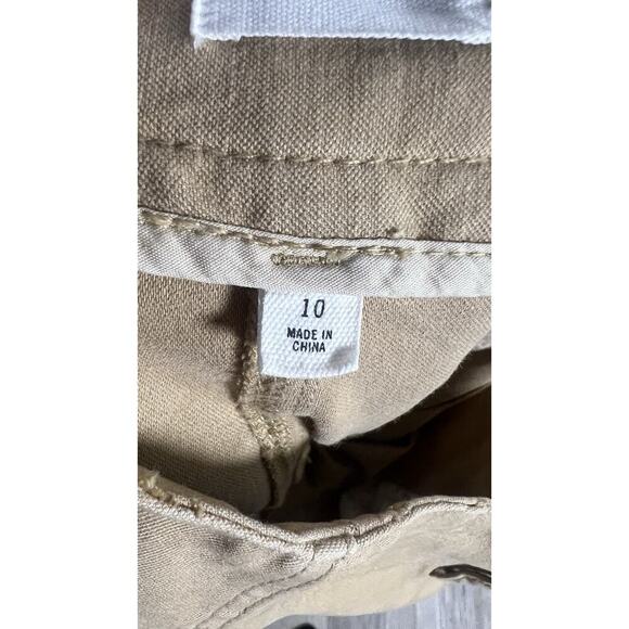 Wilfred Free Pants Sz 10 Khaki Aritzia Picture Cargo Wide Leg High Rise Stretchy - Picture 9 of 12